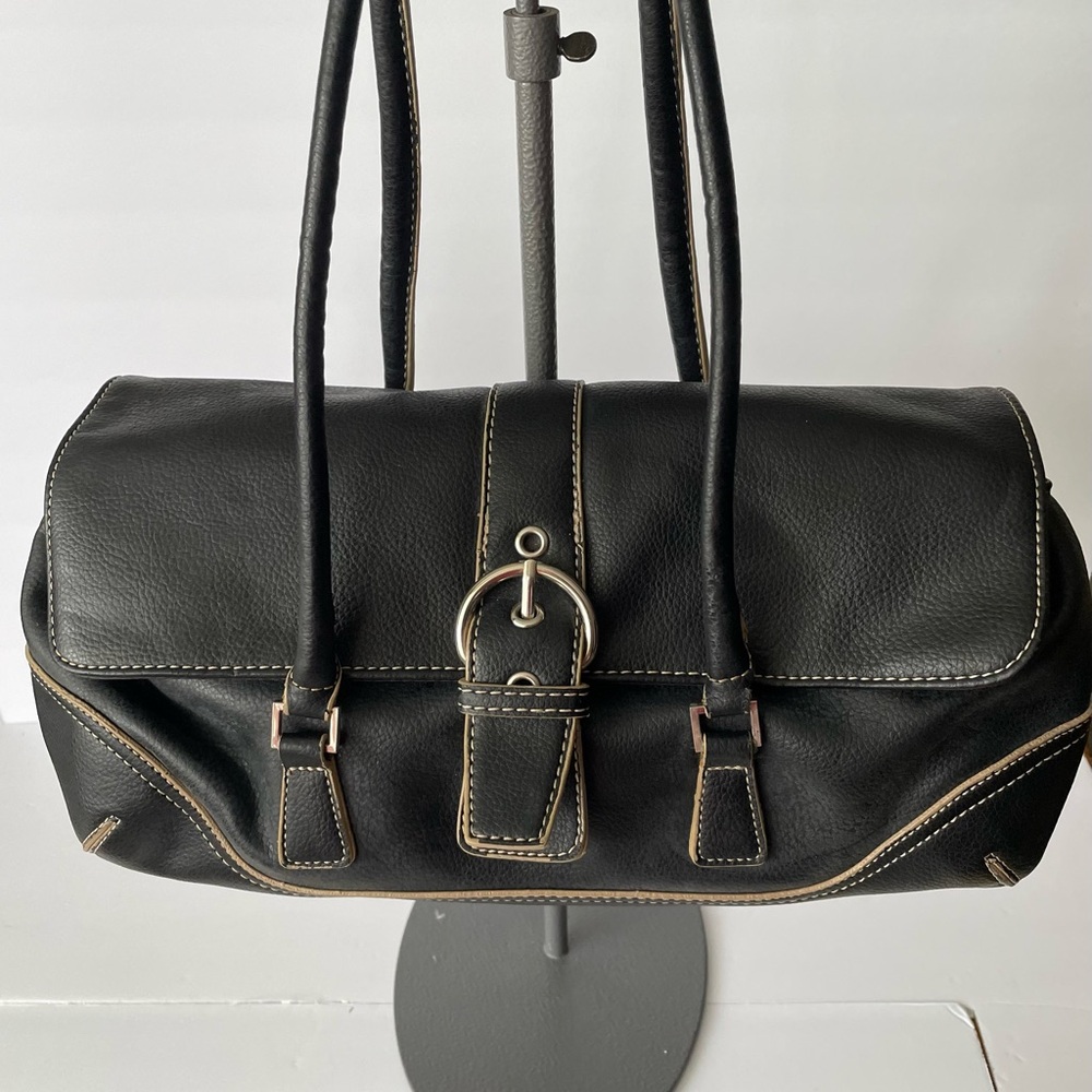 New York & Company Black Shoulder Bag with Buckle